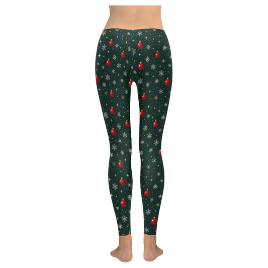 Sparkly Women's All-Over Low Rise Christmas Leggings