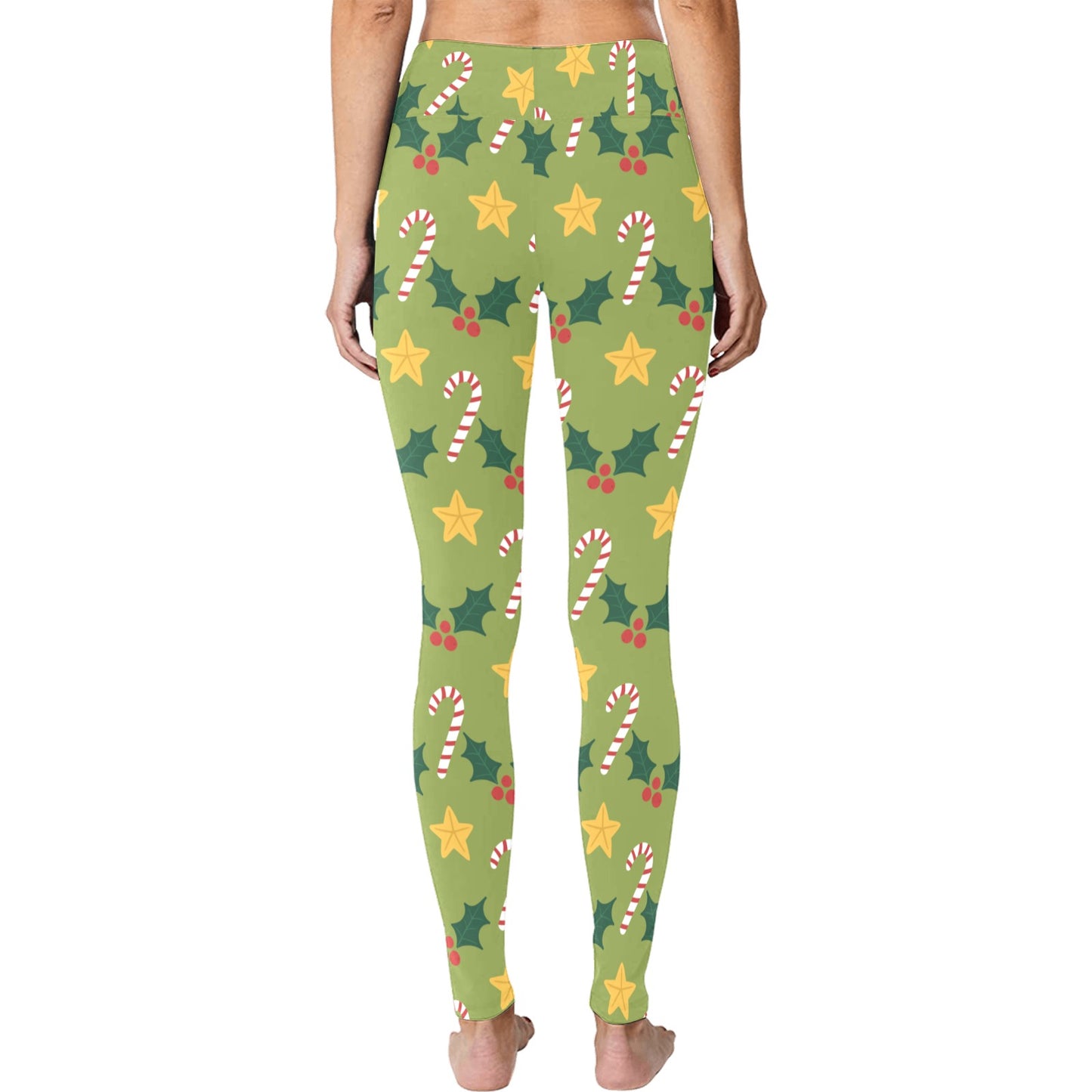 Green Christmas Running Women's Workout Leggings