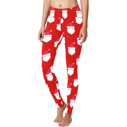 Red Santa Christmas Running Women's Workout Leggings
