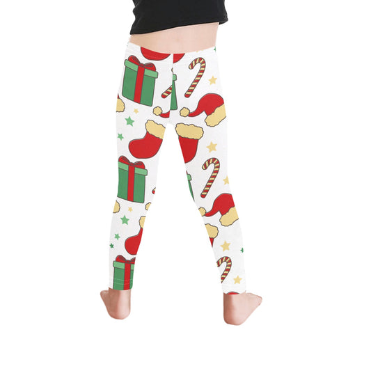 Festive Candy Cane All-Over Print Girls Leggings