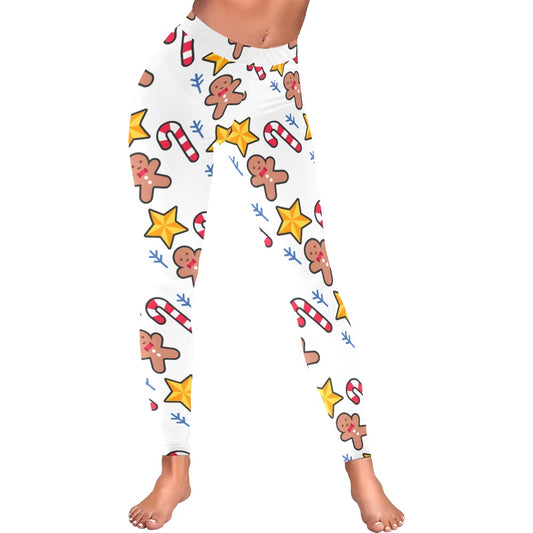 Festive Gingerbread Man & Candy Cane Women's Leggings