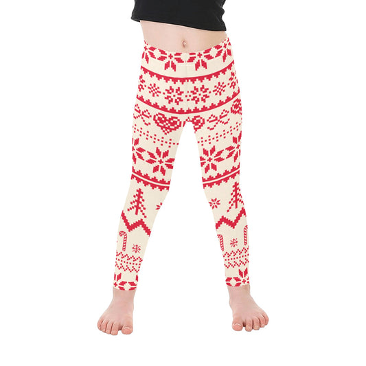 Christmas Nordic Knit All-Over Print Girls Leggings