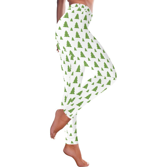 Playful Christmas Trees Women's All-Over Low Rise Leggings