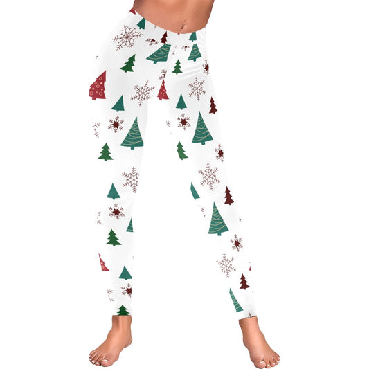 Christmas Trees & Snowflakes Women's All-Over Low Rise Leggings