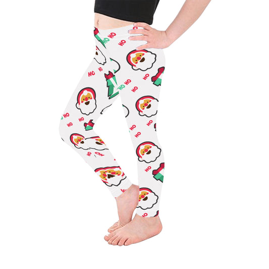 Playful Christmas Santa All-Over Print Girls Leggings