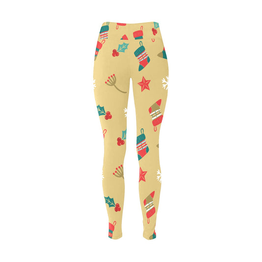Tan Christmas Running Women's Workout Leggings