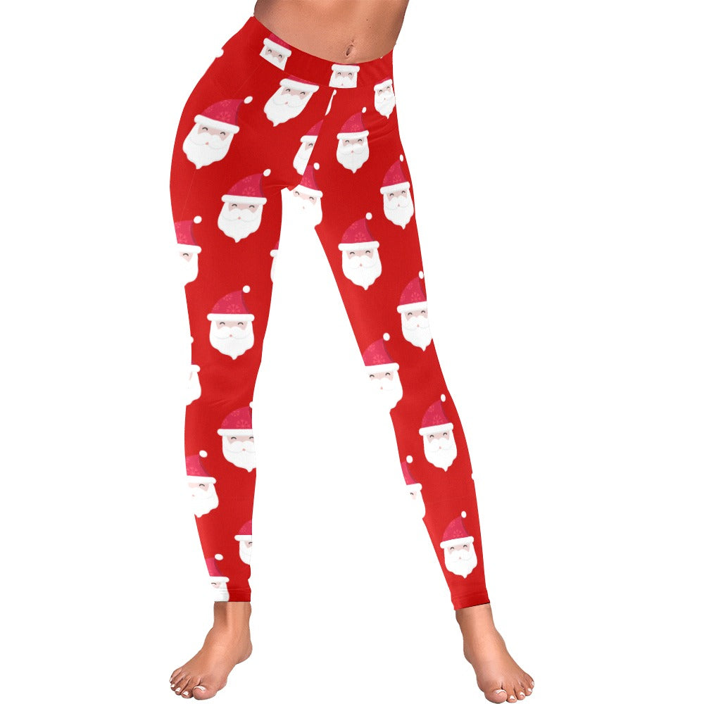 Red Santa Christmas Women's All-Over Low Rise Leggings