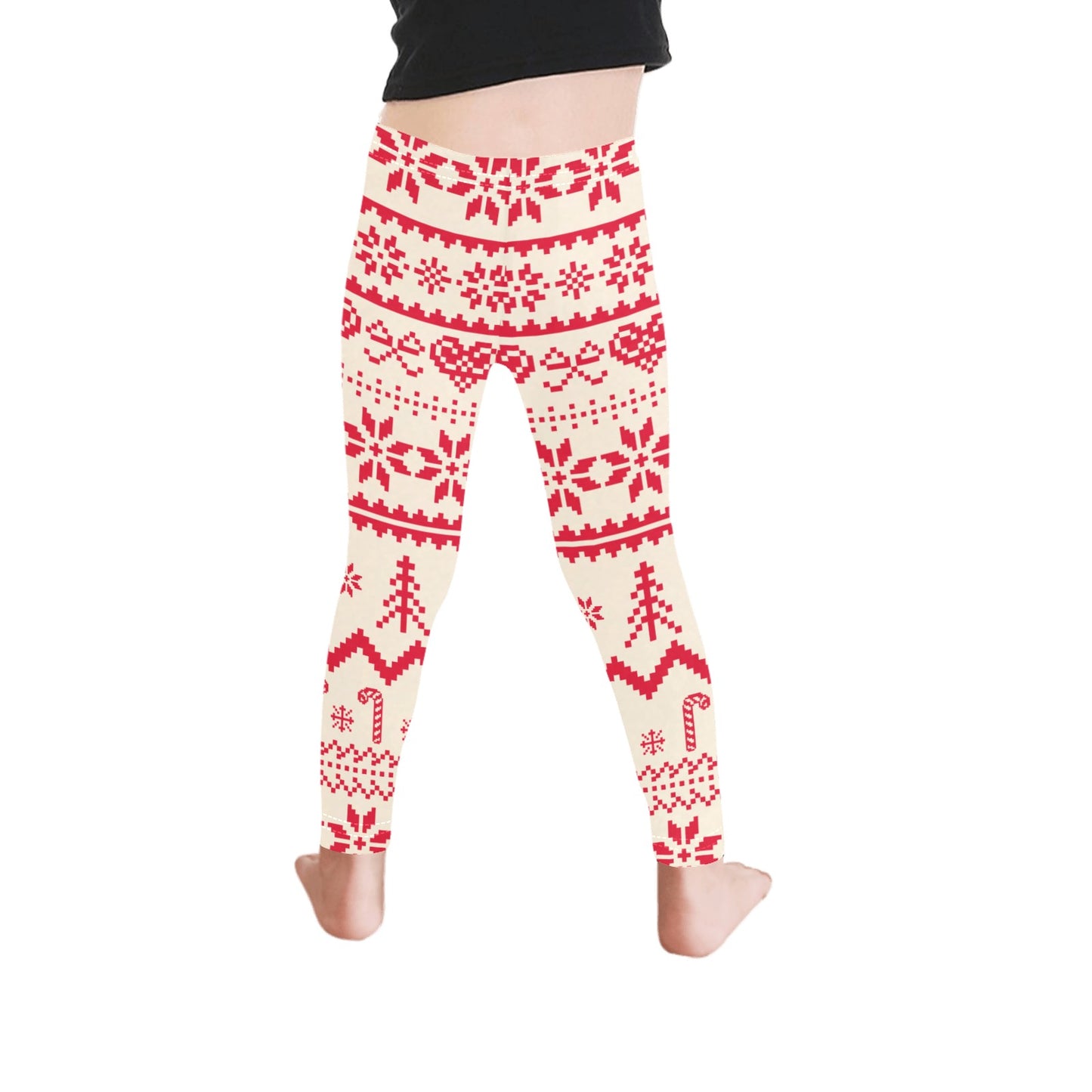 Christmas Nordic Knit All-Over Print Girls Leggings