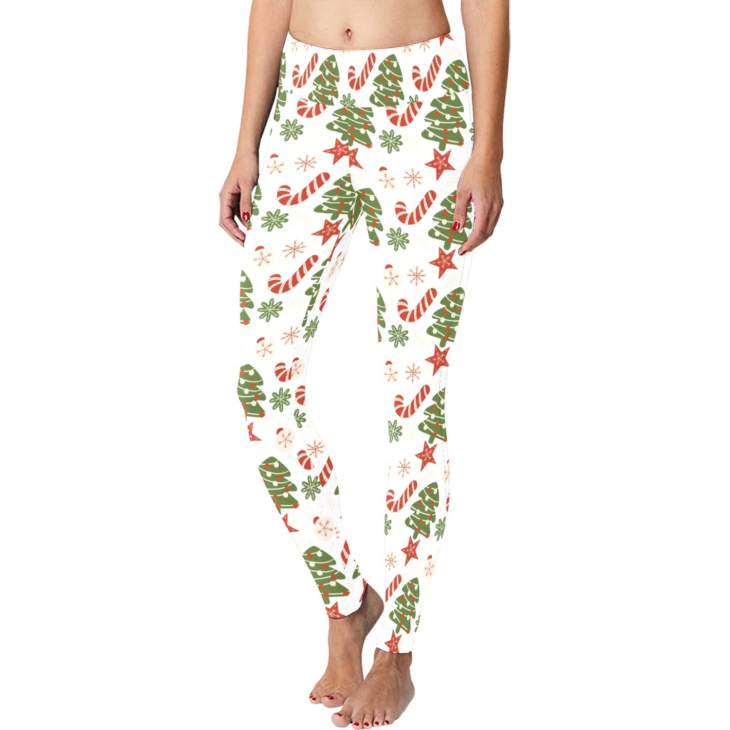 White Christmas Running Women's Workout Leggings