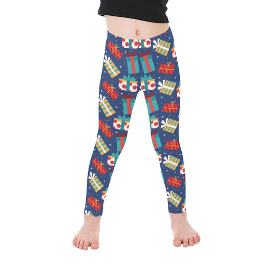 Blue Christmas Presents All-Over Print Girls Leggings